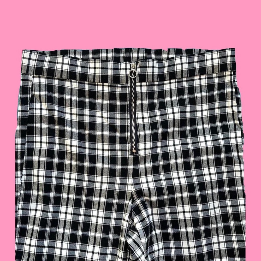 garage plaid stretchy pants